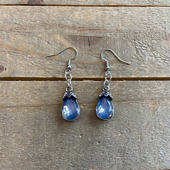 handmade Jewelry - 3 for $25 Handmade Silver & Blue Crystal Earrings
